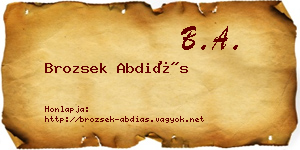 Brozsek Abdiás névjegykártya
